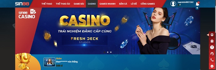 Casino Sin88 có đáng để game thủ tìm hiểu trải nghiệm?