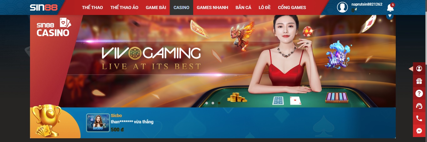 Casino Sin88 có đáng để game thủ tìm hiểu trải nghiệm?